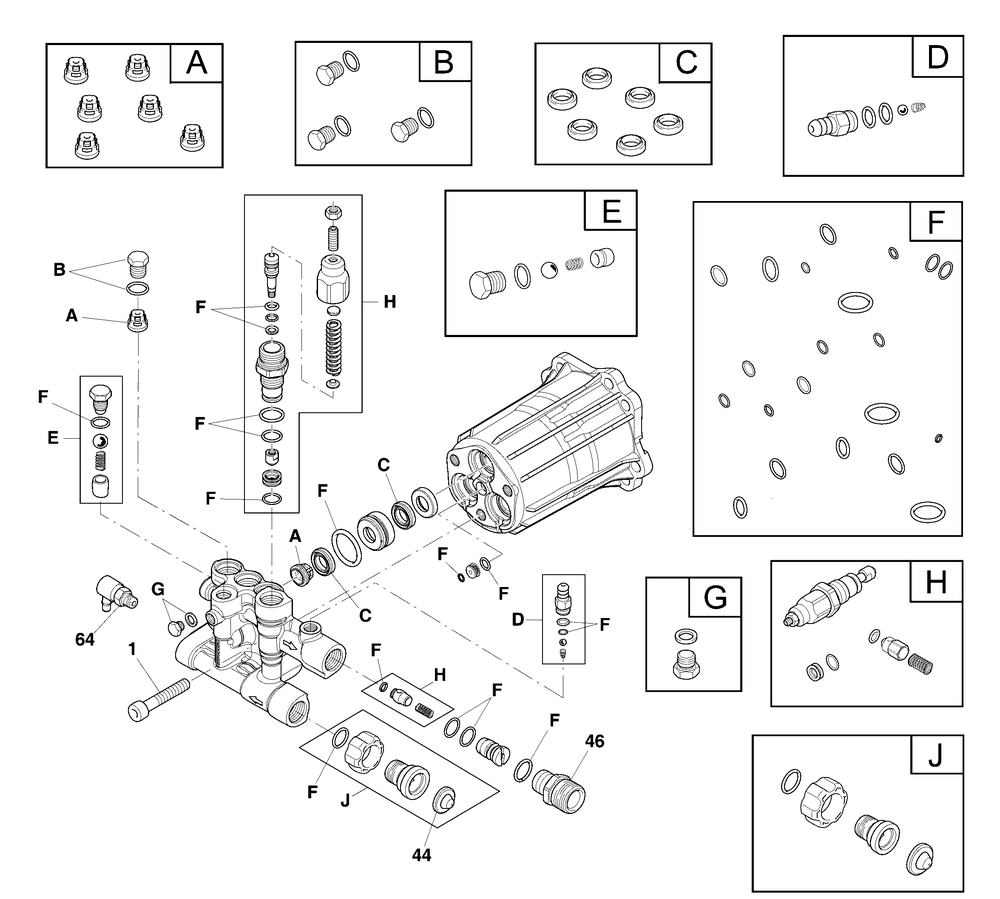 Pump (80017740srv) Diagram and Parts List for 021019-00  Briggs and Stratton Pressure Washer
